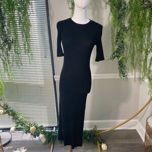 (NWOT) Enza Costa | Silk Rib Half Sleeve Crew Midi Dress